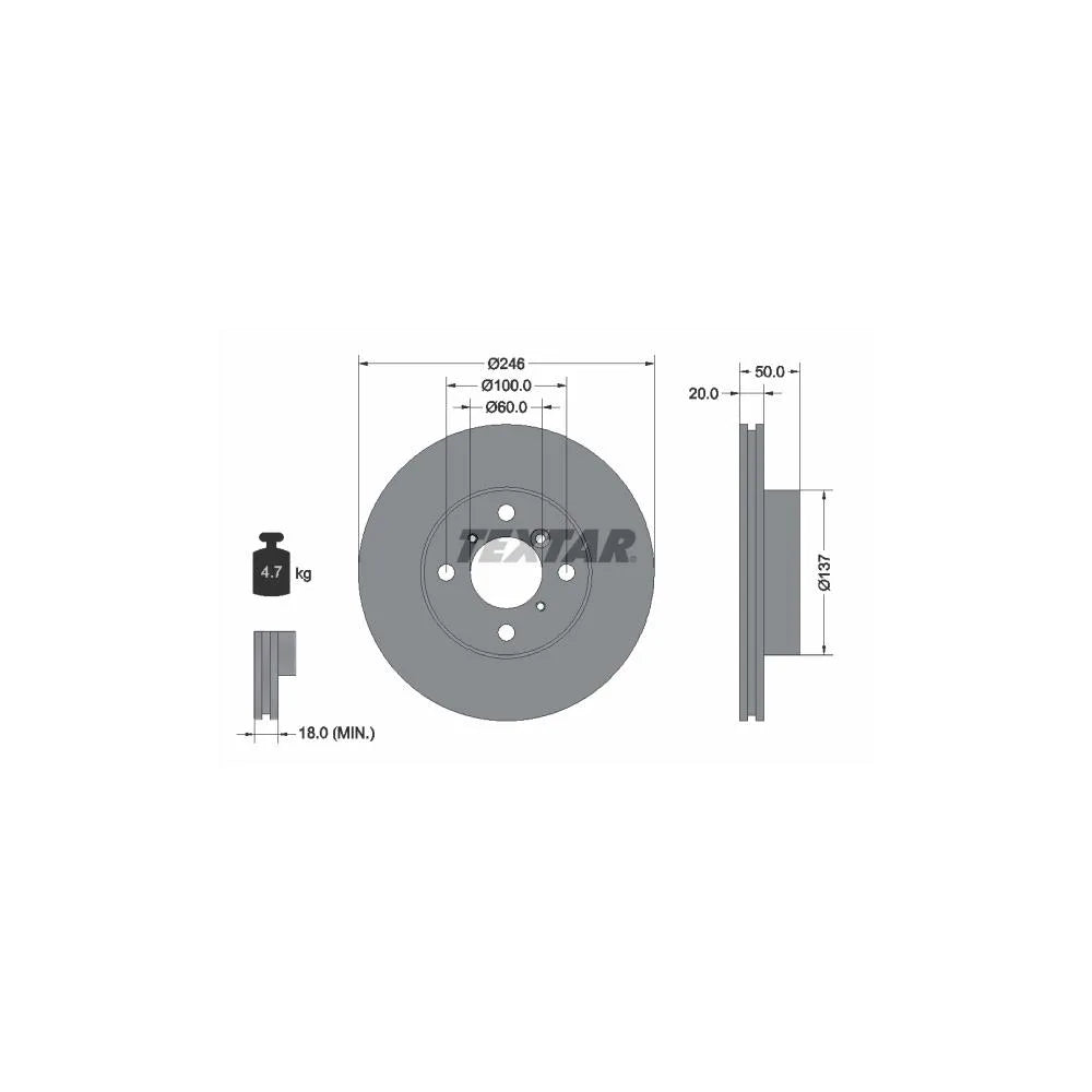 Disc Frana Textar pentru Suzuki Baleno/Liana - 92104500