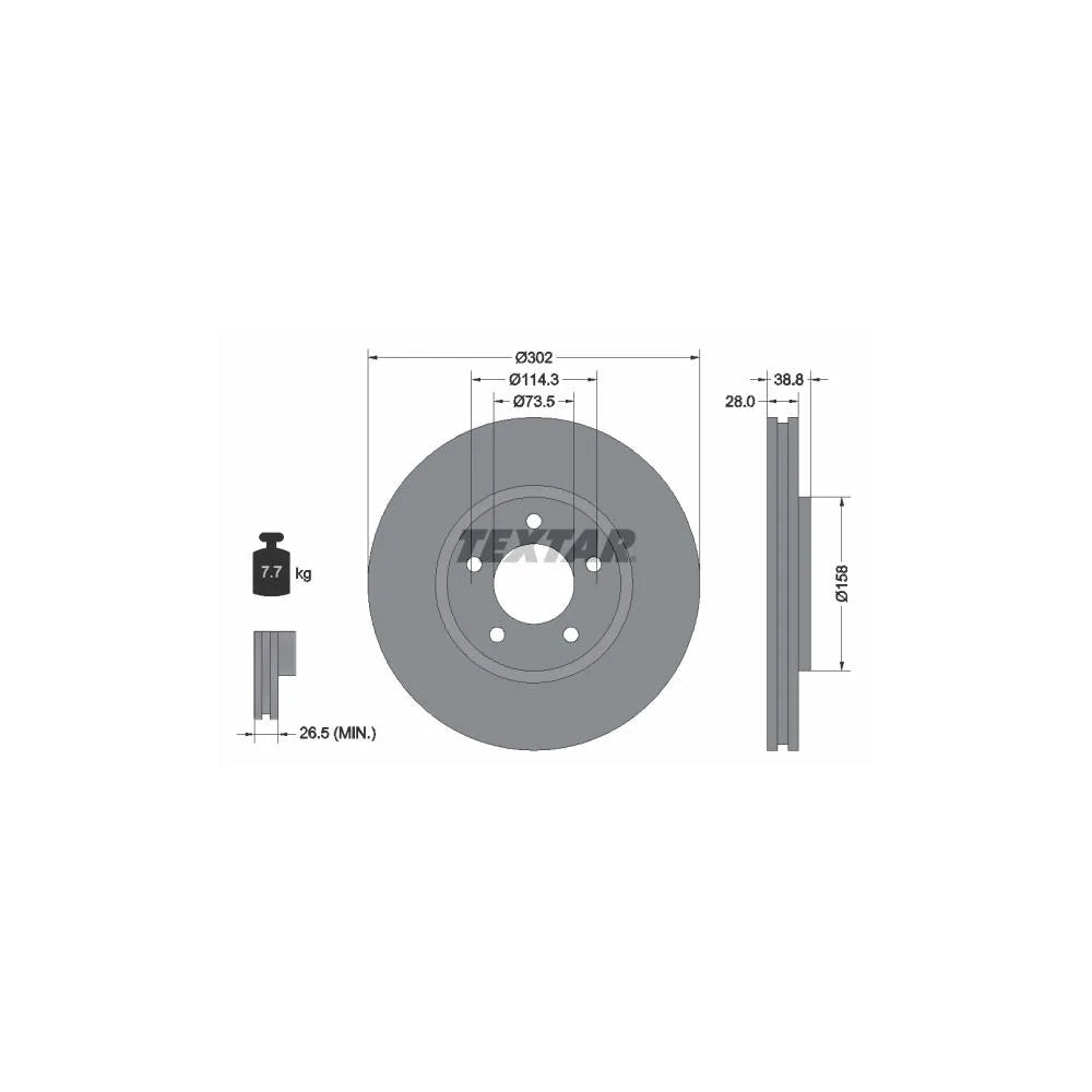 Discuri Frana Textar pentru Chrysler Grand Voyager/Voyager Grand/Voyager, Dodge Caravan - 92108200