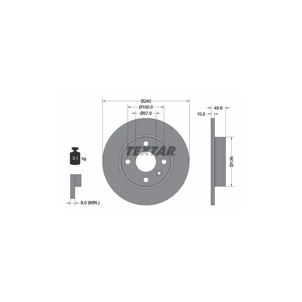 Disc Frana Textar pentru Opel Corsa/Tigra Twintop - 92111003