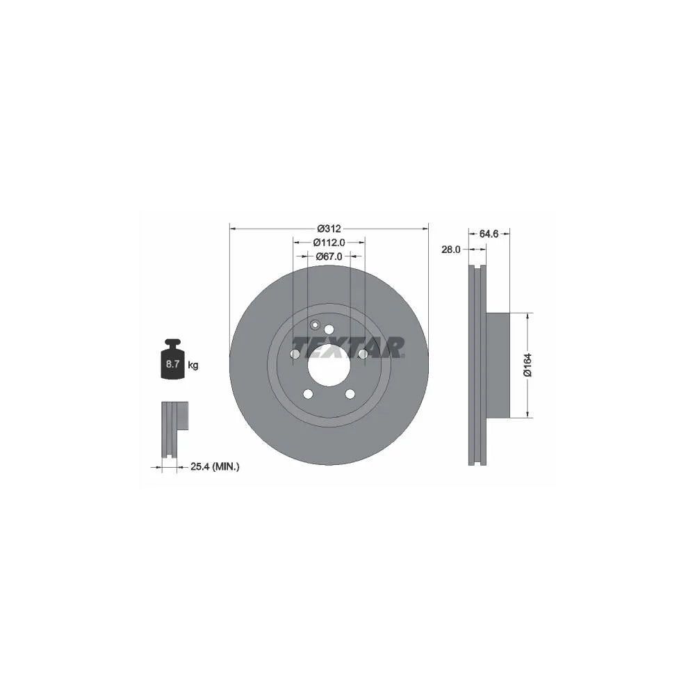 Disc Frana Textar pentru Mercedes-Benz Cls/E Class/E Class Platou/E Class T Model - 92115305
