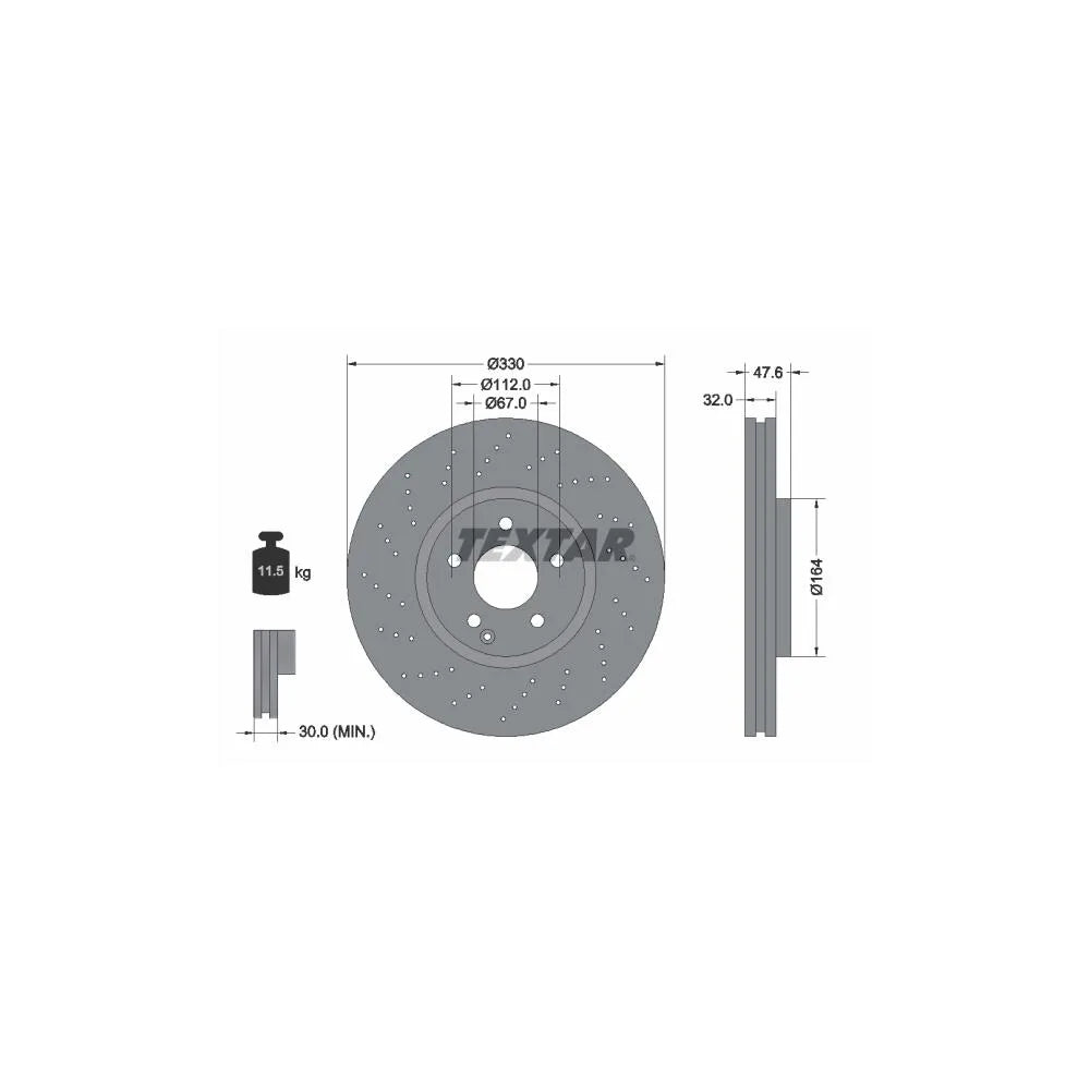 Disc Frana Textar pentru Mercedes-Benz E Class/E Class T Model/S Class - 92124105