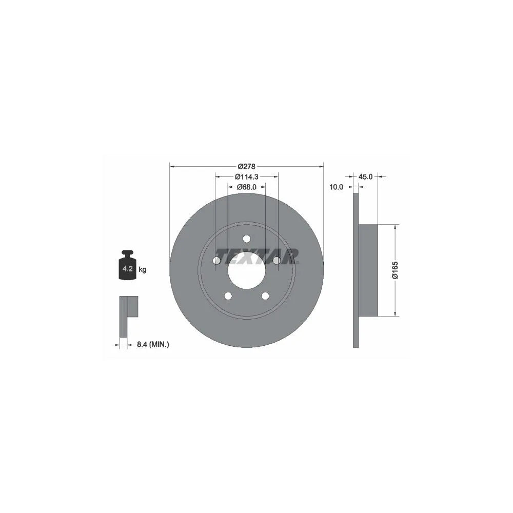 Disc Frana Textar pentru Nissan Almera Tino/Primera - 92125703