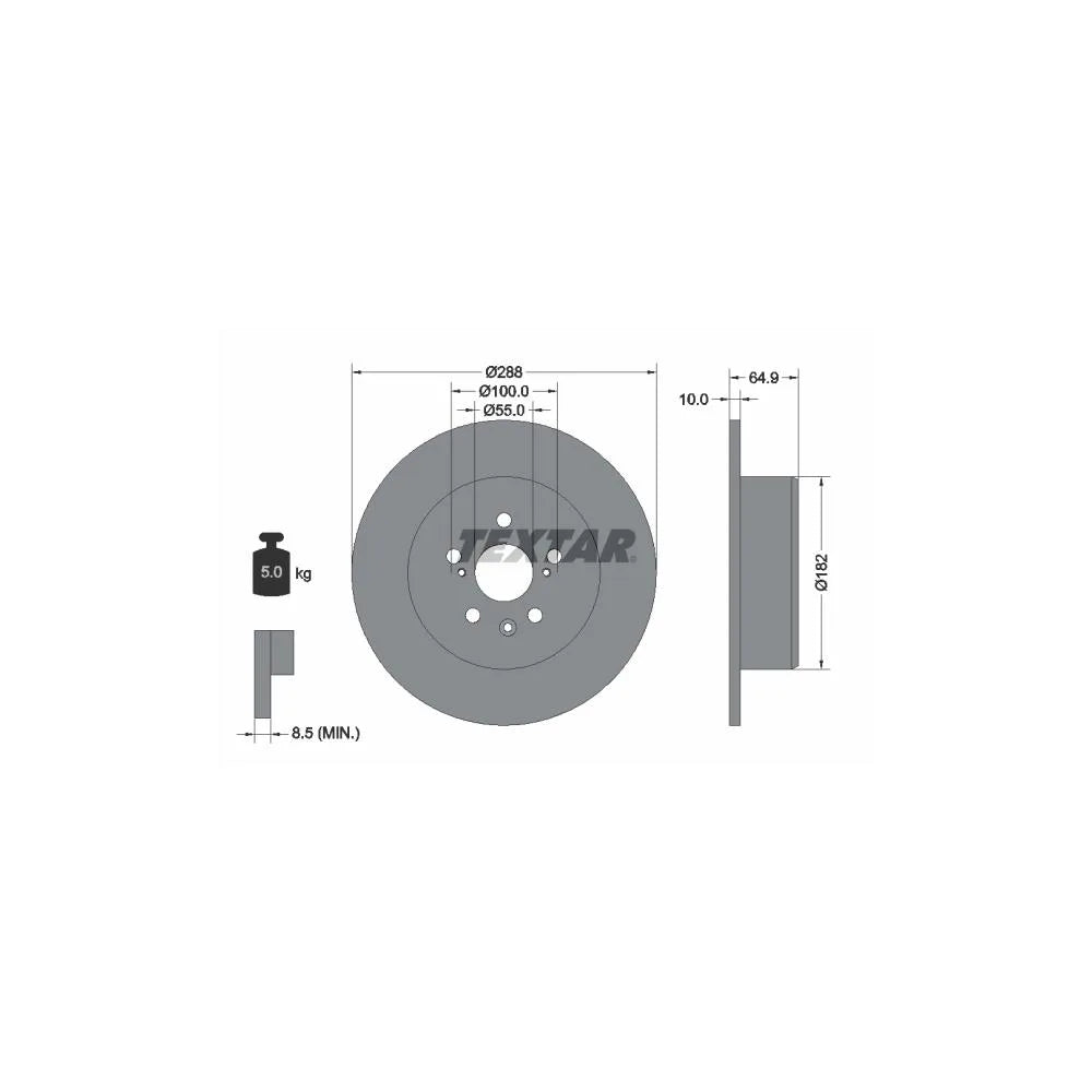 Disc Frana Textar pentru Toyota Avensis/Avensis Liftback - 92135903