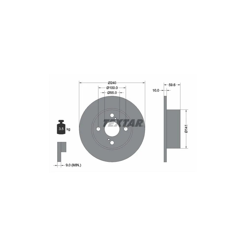 Disc Frana Textar pentru Toyota Corolla - 92136000