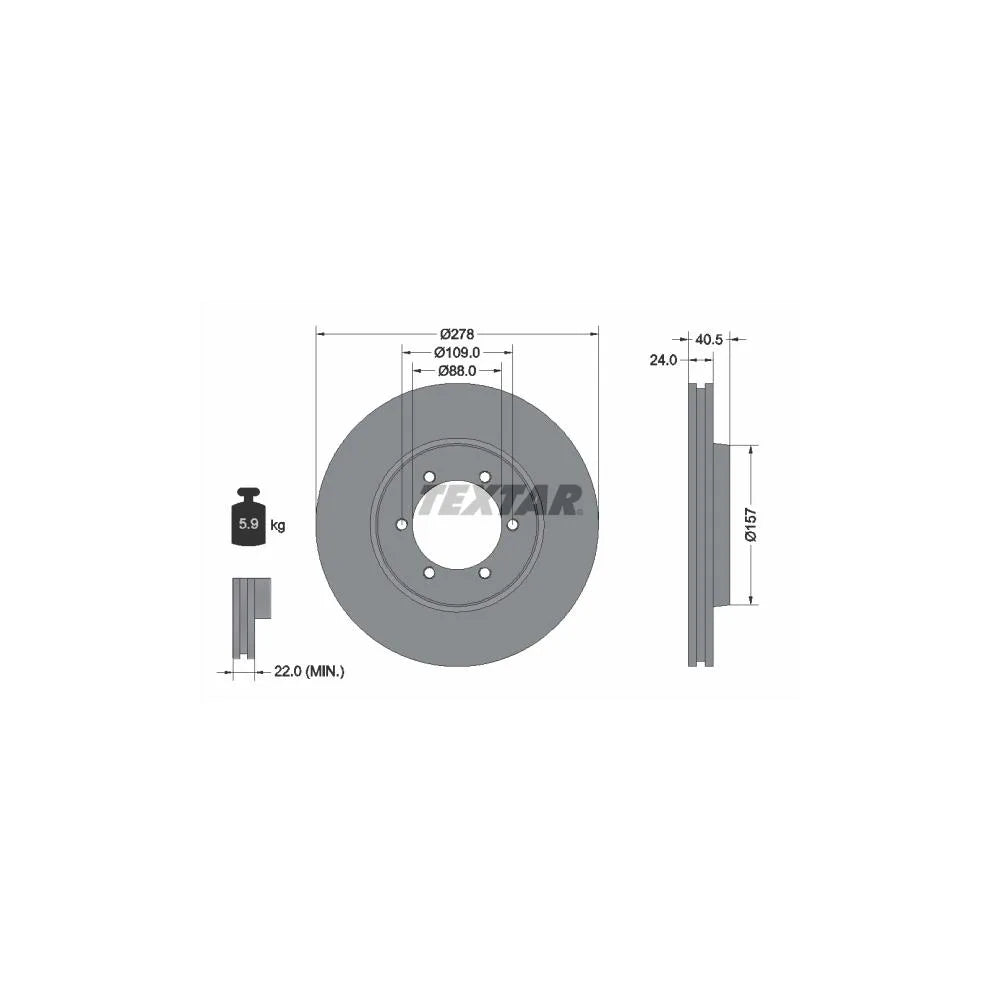Disc Frana Textar pentru Daewoo Korando/Musso/Rexton, Ssangyong Korando/Korando Autoturism/Korando Family/Musso/Musso Sports - 92138400