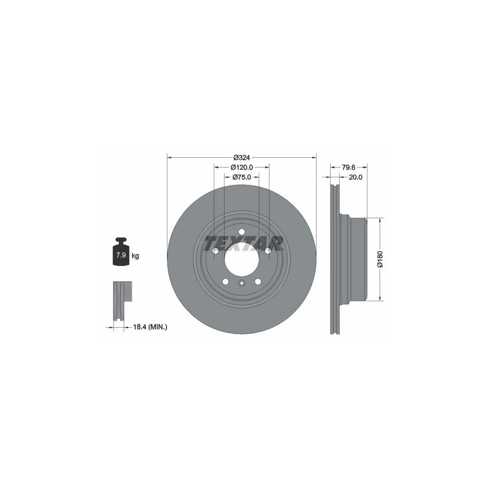 Disc Frana Textar pentru BMW X5, Ssangyong Rodius - 92146303