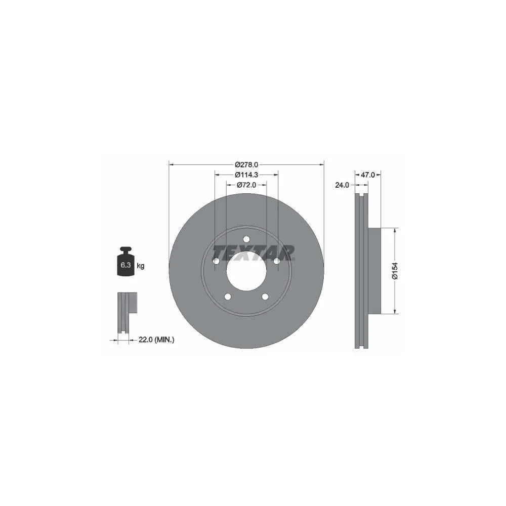 Disc Frana Textar pentru Ford Maverick, Mazda Tribute - 92146503