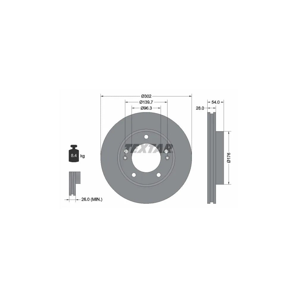 Disc Frana Textar pentru Kia Sorento - 92147303