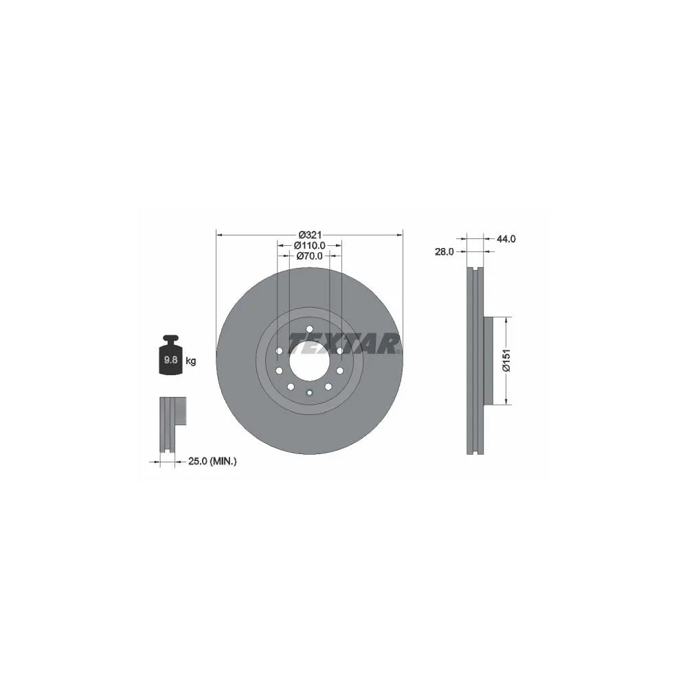 Disc Frana Textar pentru Opel Astra/Zafira Zafira - 92149803