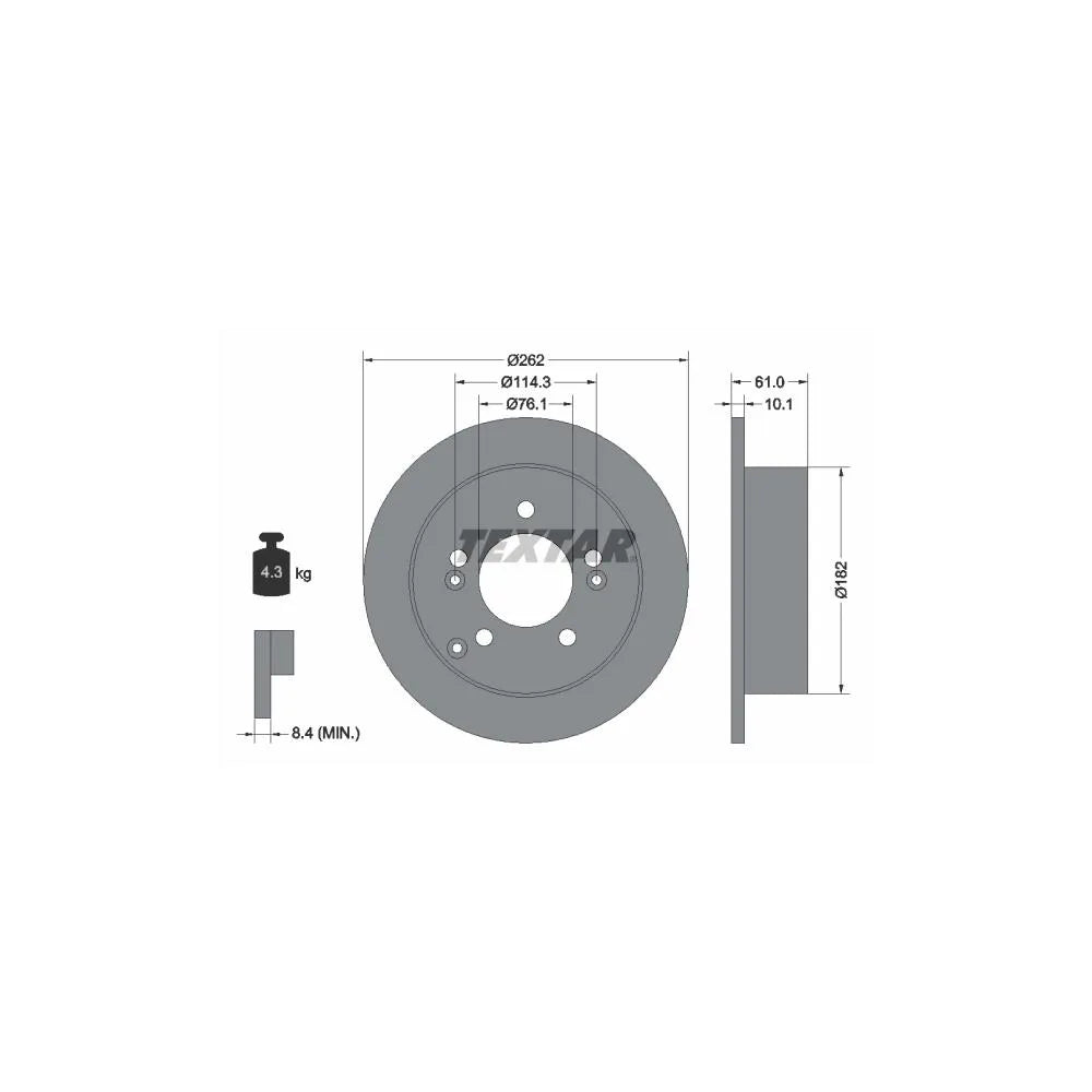 Disc Frana Textar pentru Hyundai Sonata/Tucson/Xg, Kia Magentis/Sportage - 92156803