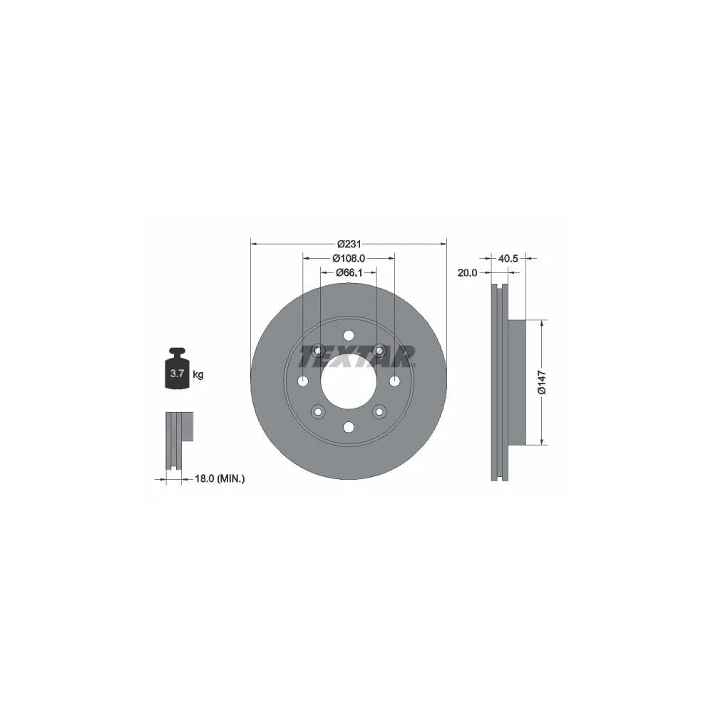 Disc Frana Textar pentru Rover Cityrover, Tata Indigo - 92158900