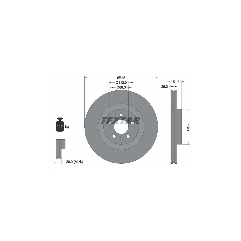 Disc Frana Textar pentru Audi A4/A5/Q5 - 92160205