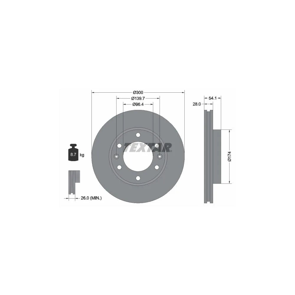 Disc Frana Textar pentru Kia Carnival Grand - 92164500