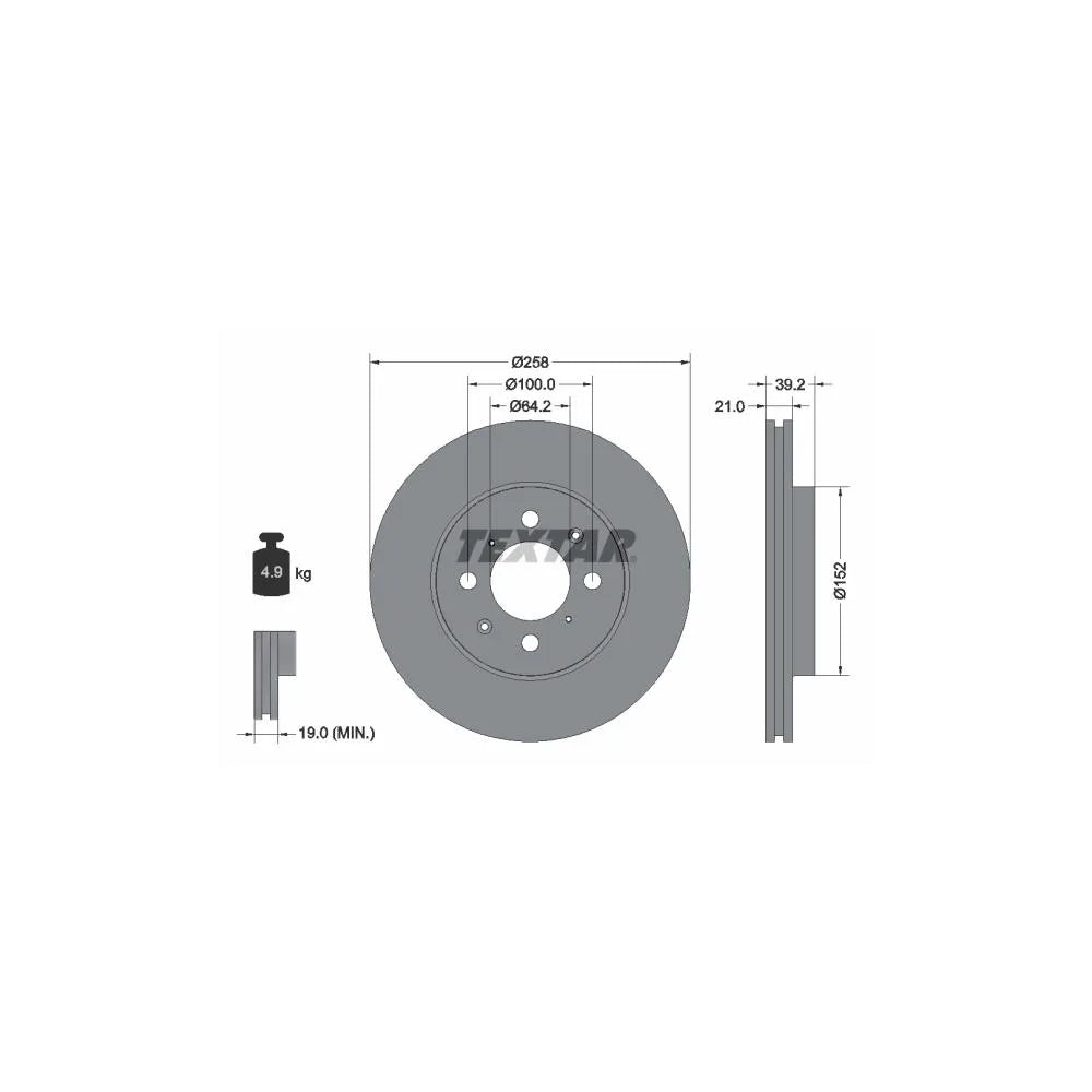 Disc Frana Textar pentru Honda City/Jazz - 92165903