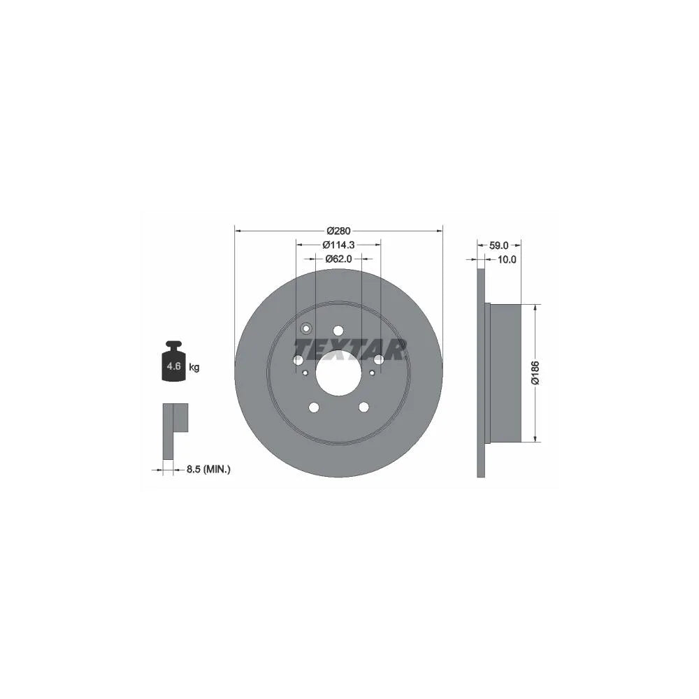 Disc Frana Textar pentru Toyota Avensis - 92168103