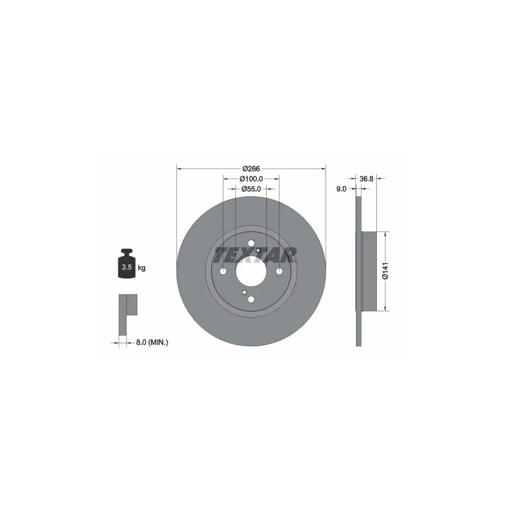 Disc Frana Textar pentru Toyota Corolla - 92169203