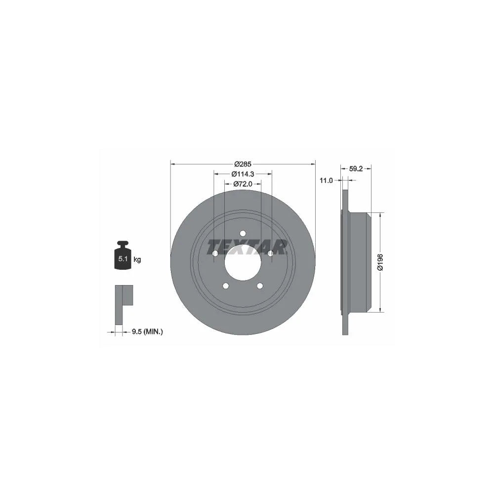 Disc Frana Textar pentru Jeep Grand Cherokee/Wrangler - 92169403