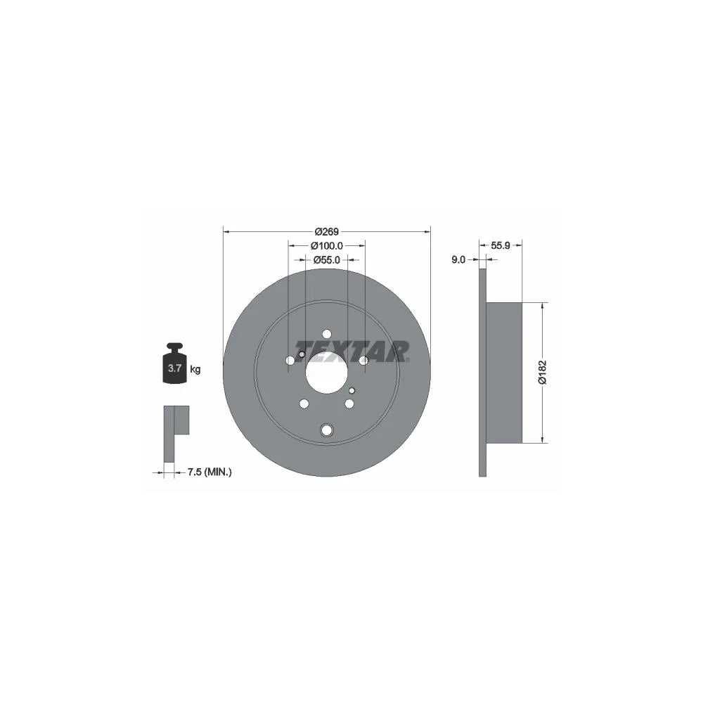 Disc Frana Textar pentru Toyota Celica Cupe/Prius Liftback - 92170403