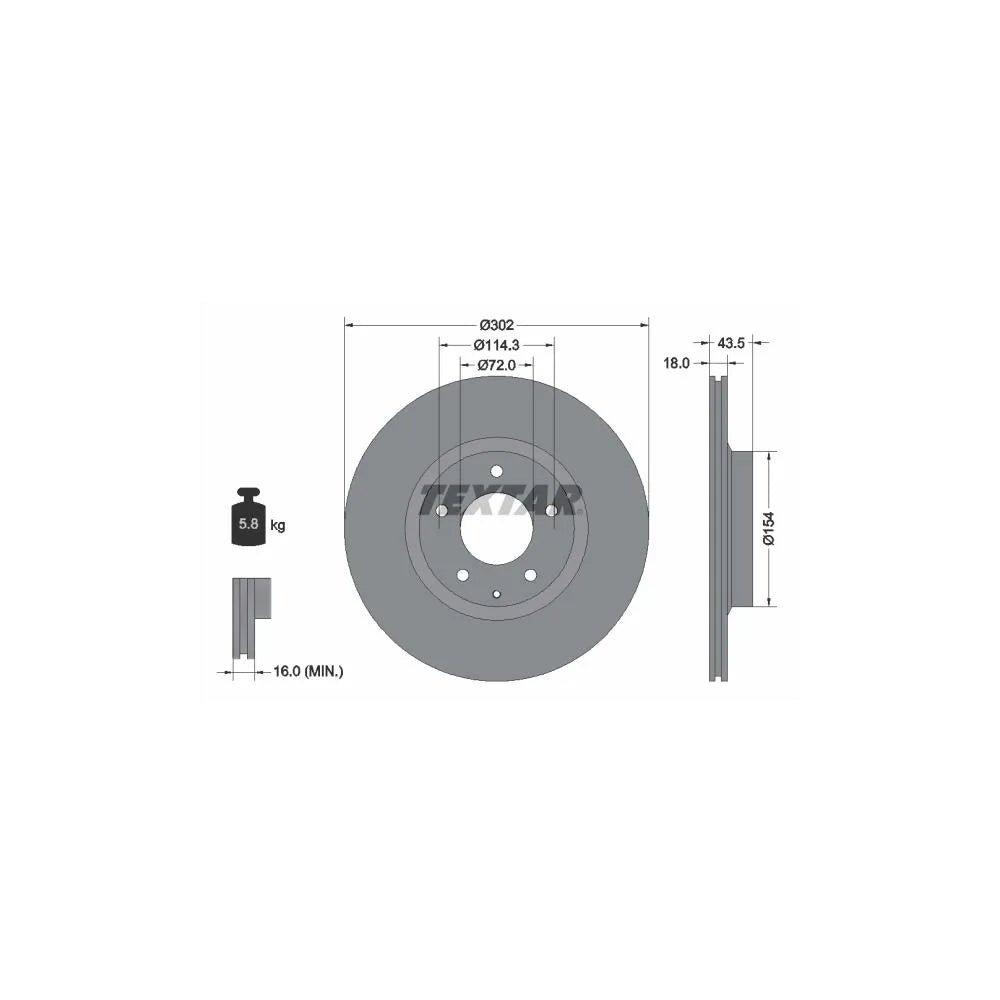 Disc Frana Textar pentru Mazda Rx 8 - 92174503