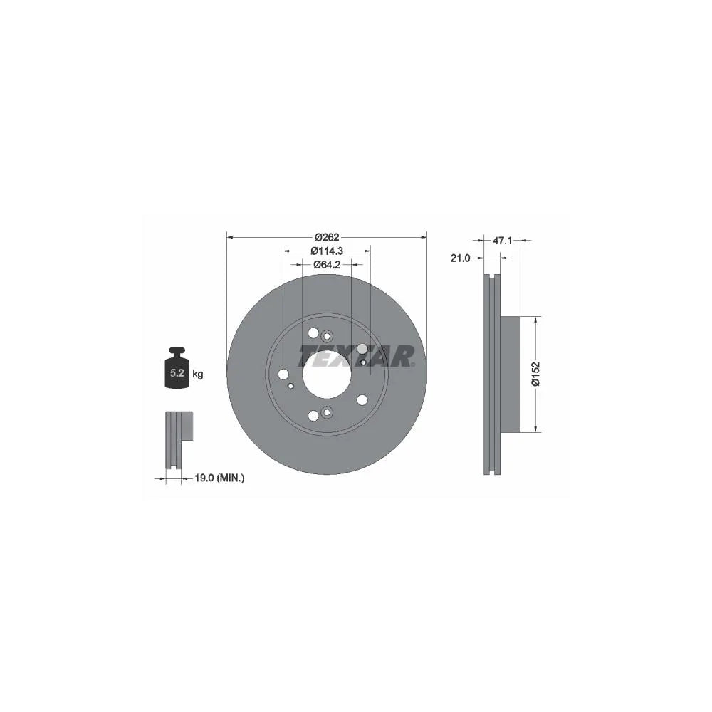 Disc Frana Textar pentru Honda Civic/Cr Z/Integra Cupe - 92175803