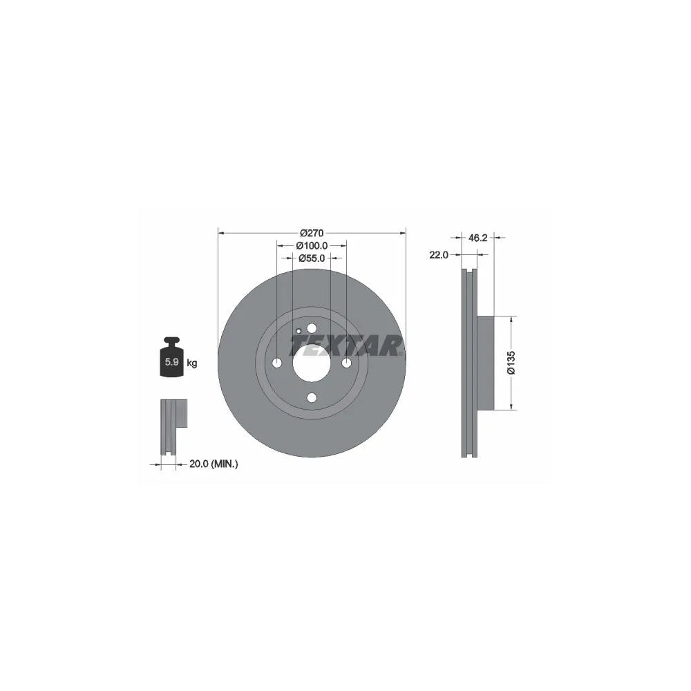 Disc Frana Textar pentru Mazda Mx 5 - 92175903