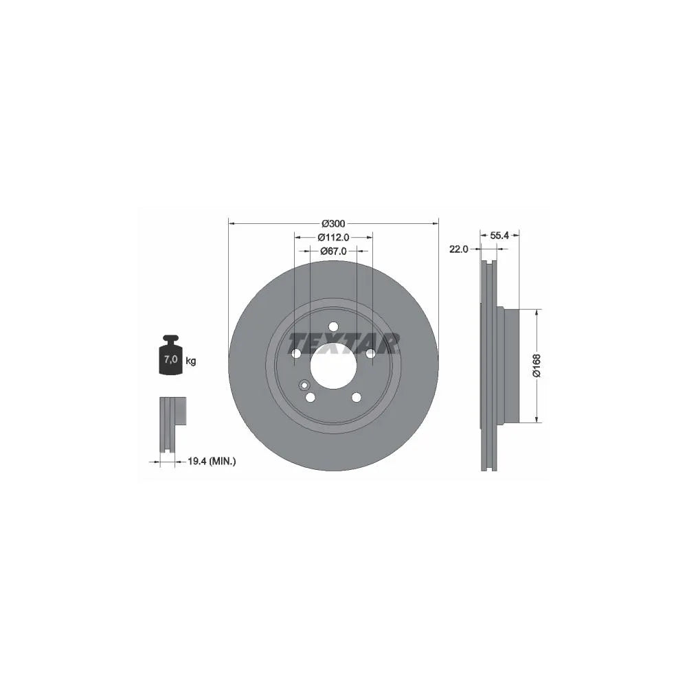 Disc Frana Textar pentru Mercedes-Benz E Class/E Class Platou/E Class T Model - 92176203