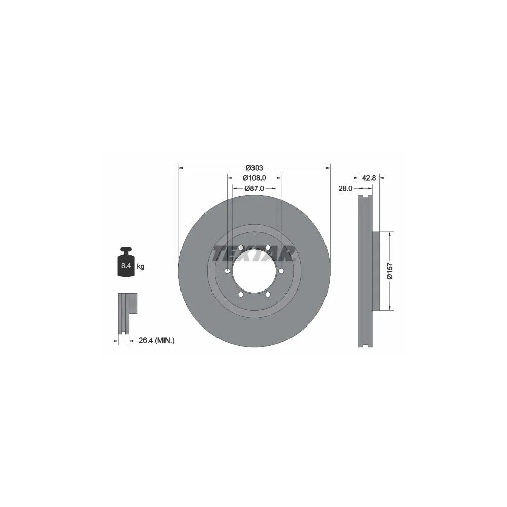 Disc Frana Textar pentru Hyundai Terracan - 92180003
