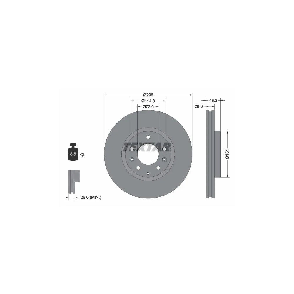 Disc Frana Textar pentru Mazda Cx 7 - 92180803