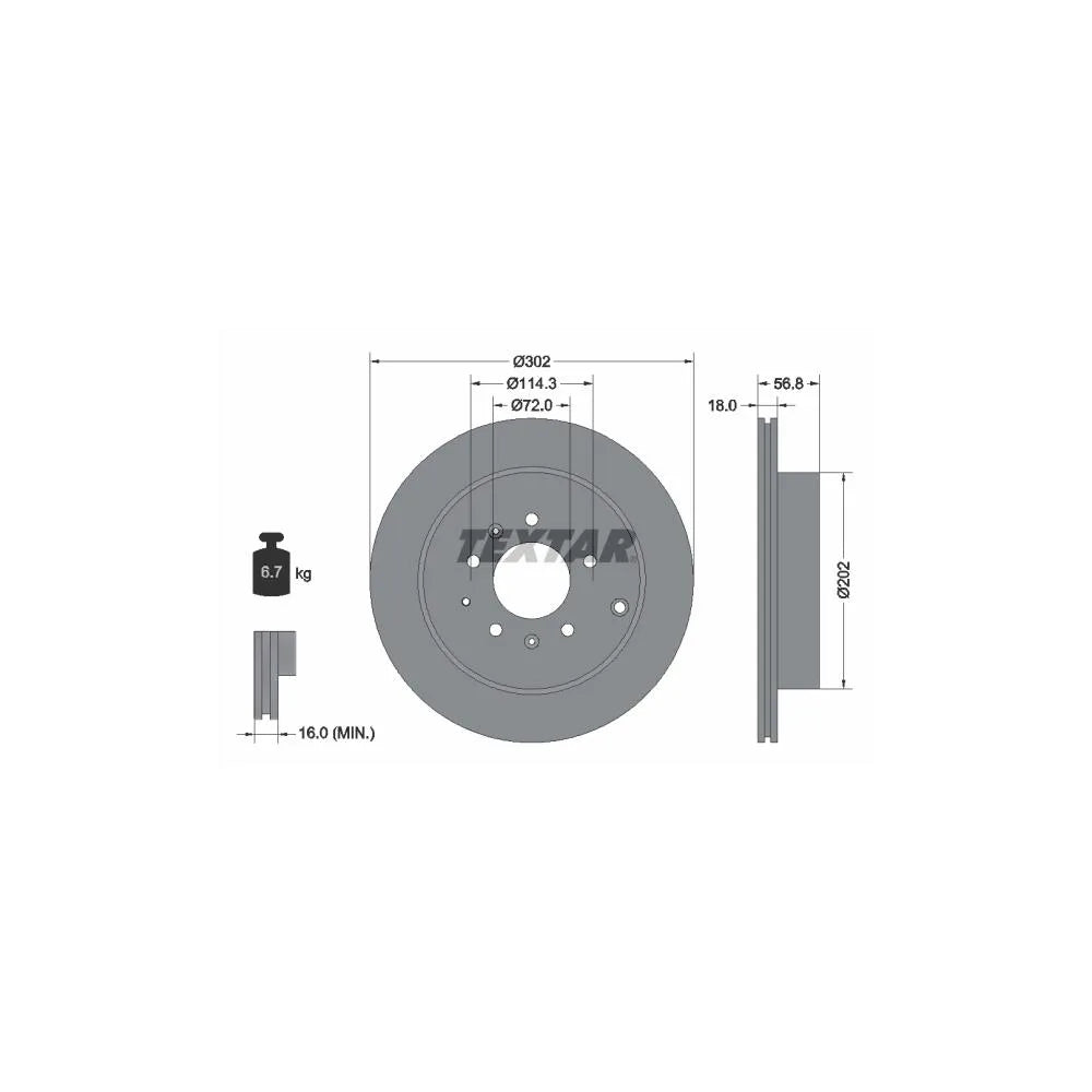 Disc Frana Textar pentru Mazda Cx 7 - 92180903