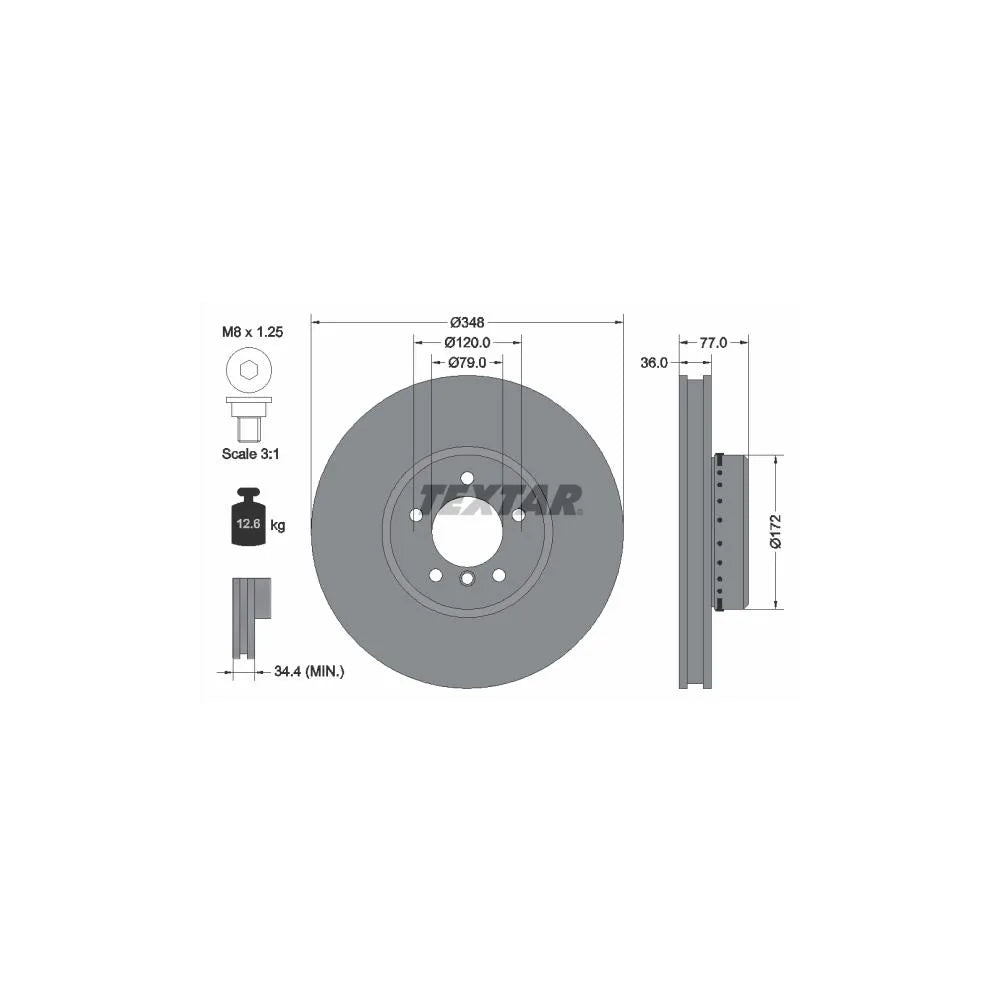 Disc Frana Textar pentru BMW 5/5 Touring/6 - 92182425