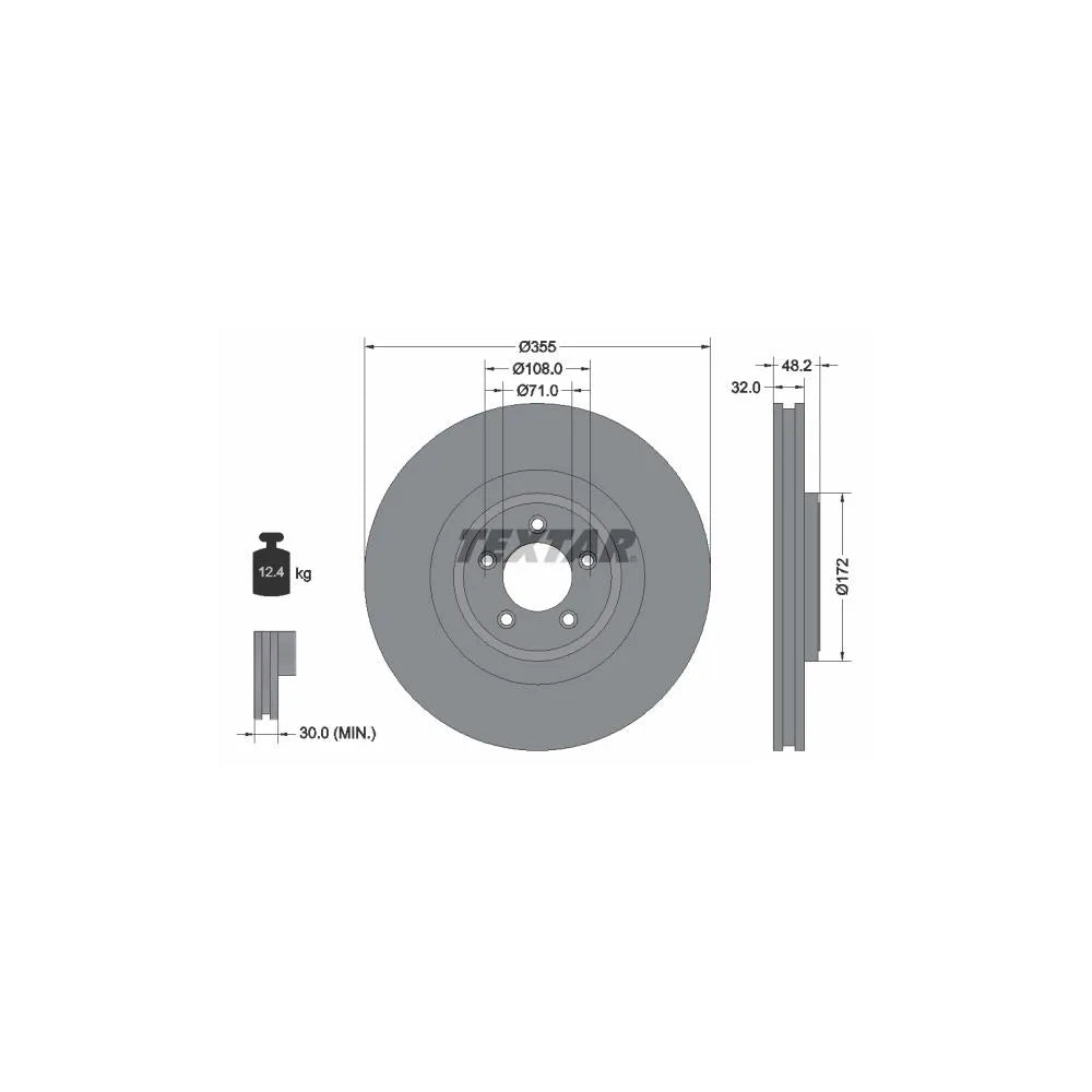 Disc Frana Textar pentru Jaguar F Type/F Type Cupe/S Type/Xf/Xf Sportbrake - 92186305