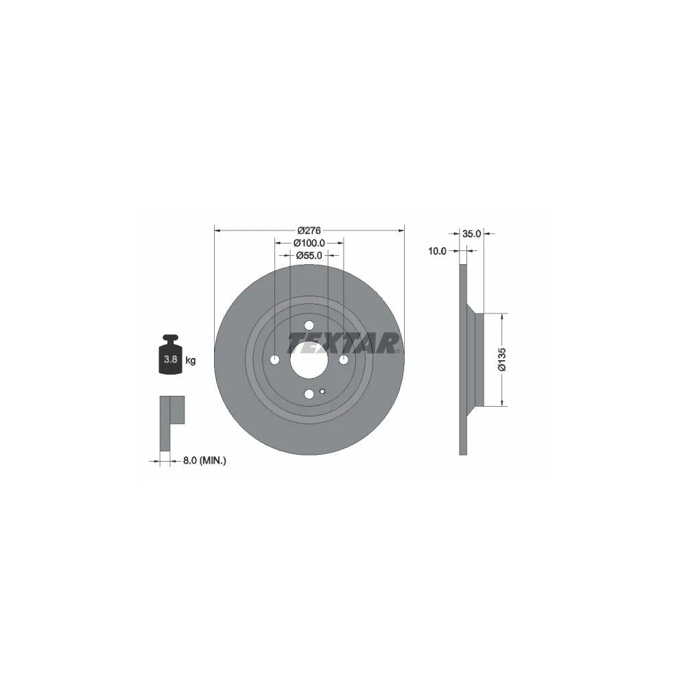 Disc Frana Textar pentru Mazda Mx 5 - 92188303