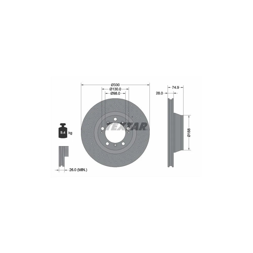 Disc Frana Textar pentru Porsche 911/911 Targa - 92219005