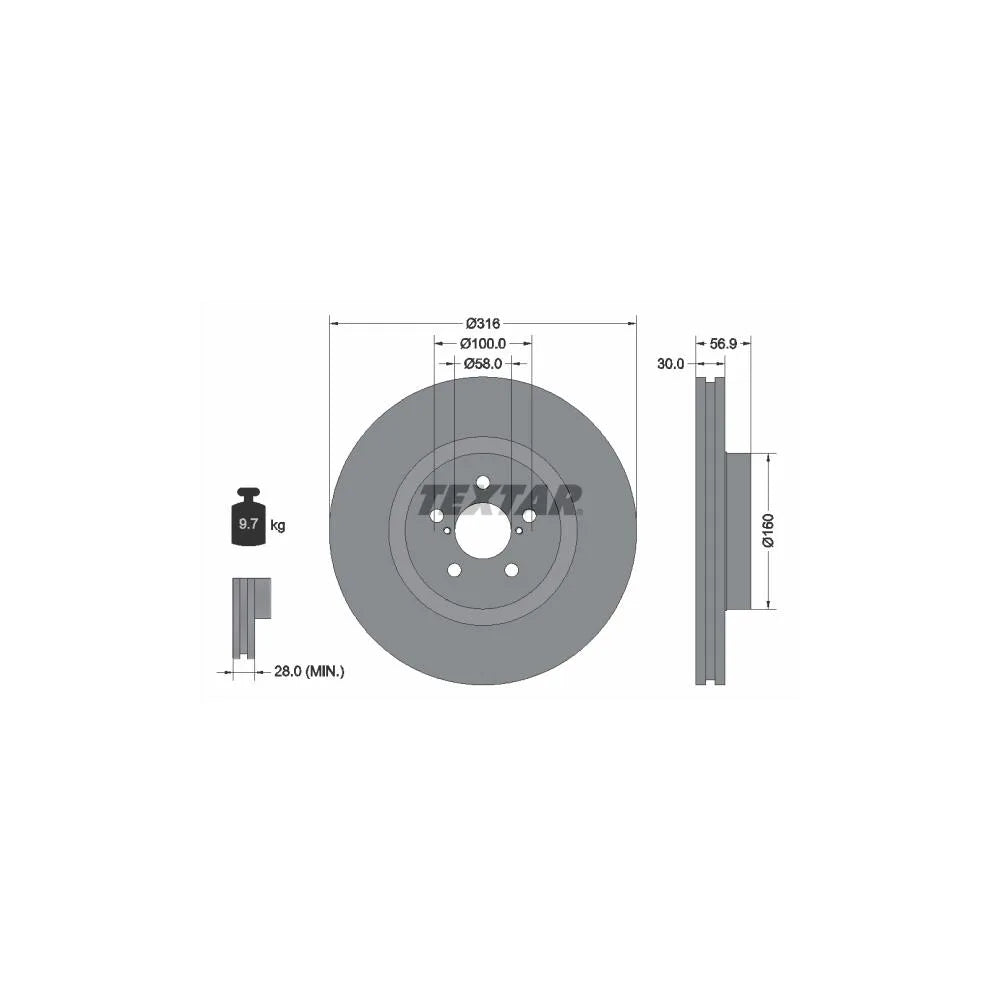 Disc Frana Textar pentru Subaru Forester/Legacy/Outback - 92236503