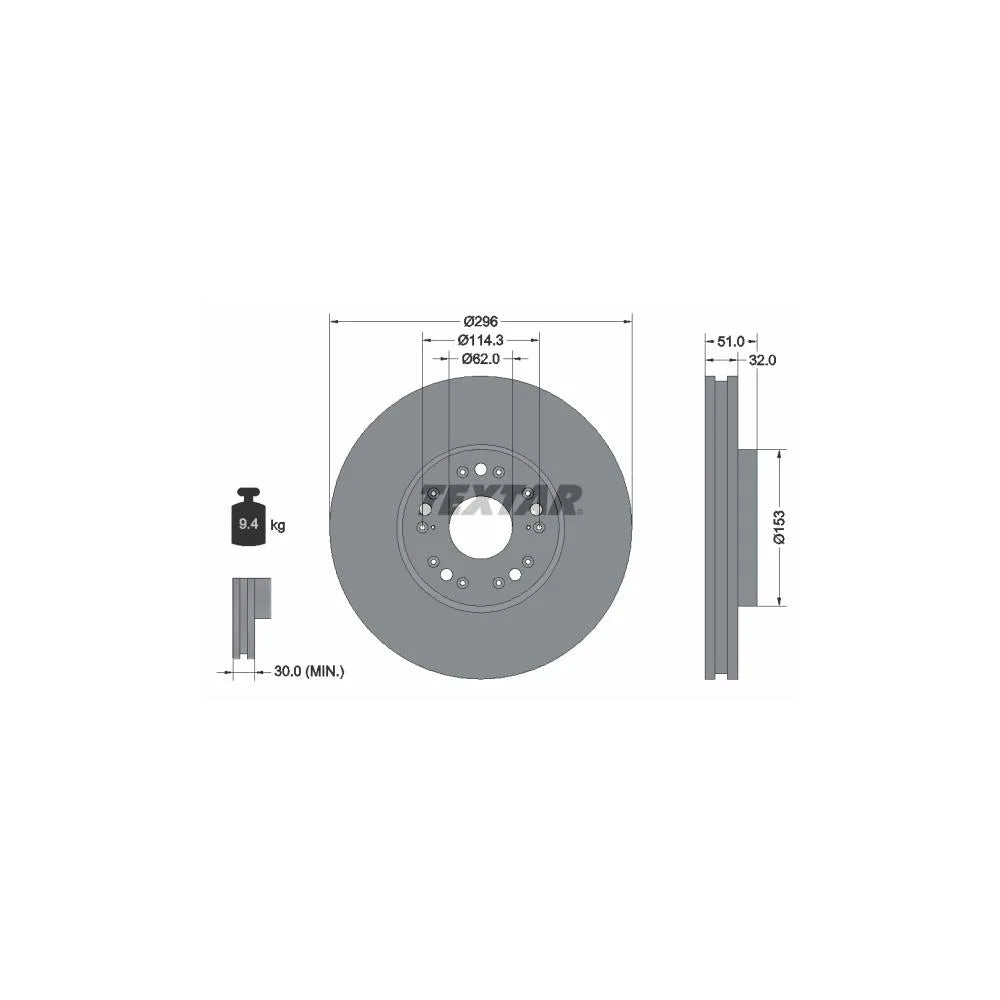 Disc Frana Textar pentru Lexus Gs/Is/Is Sportcross/Ls/Sc - 92237503