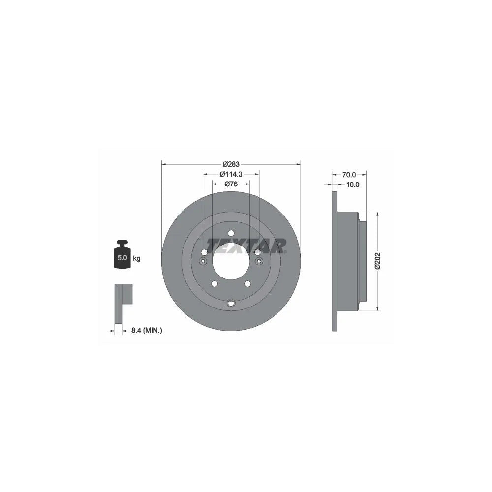 Disc Frana Textar pentru Kia Opirus - 92244403