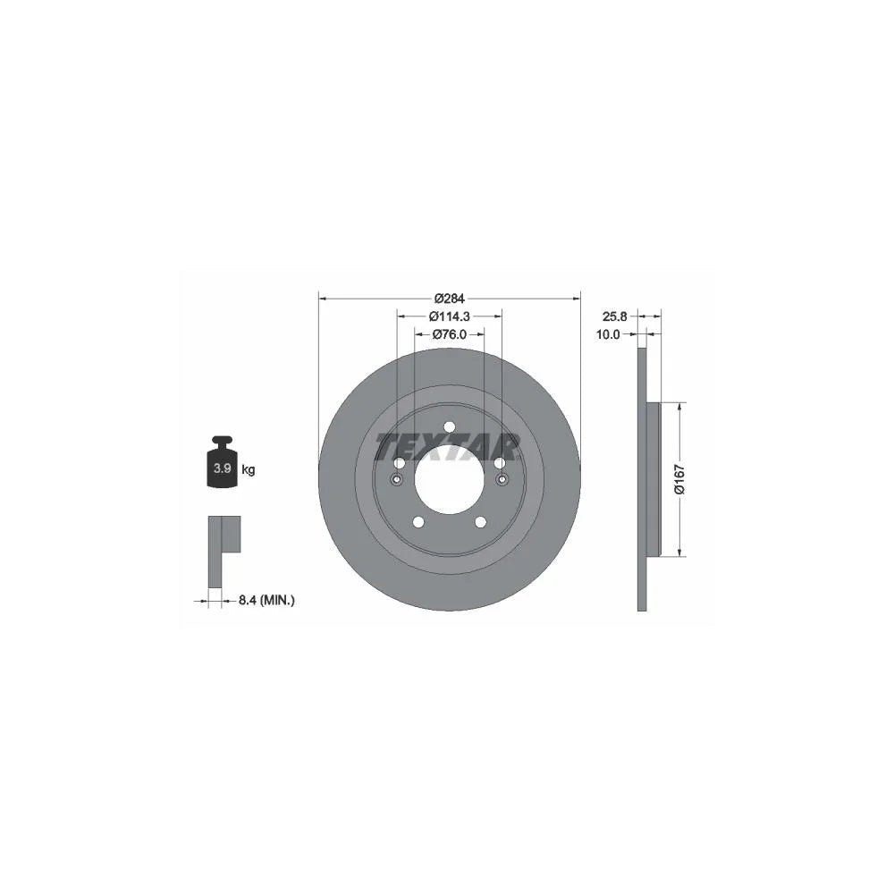 Disc Frana Textar pentru Hyundai I30, Kia Cee D/Cee D Sportswagon/Pro Cee D - 92252703