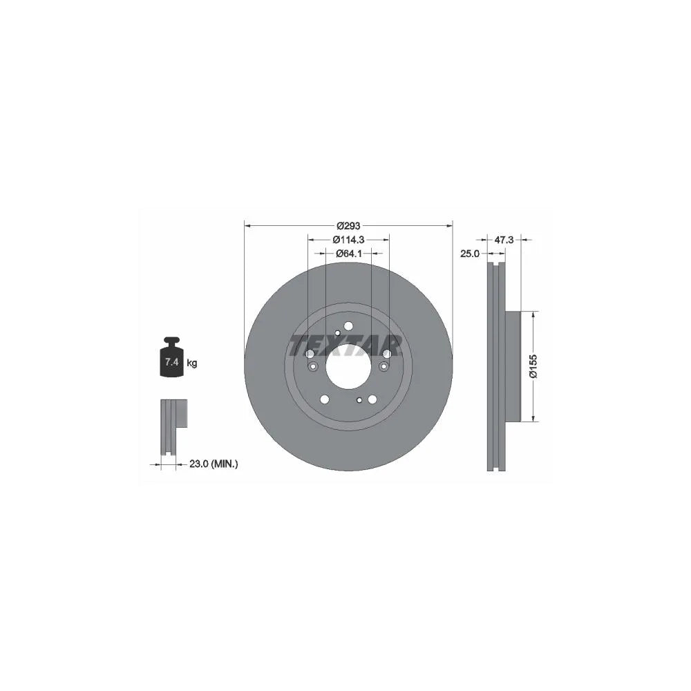 Disc Frana Textar pentru Honda Civic - 92257303