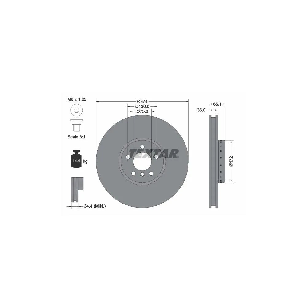 Disc Frana Textar pentru Alpina B7, BMW 5 Gran/7 - 92266225