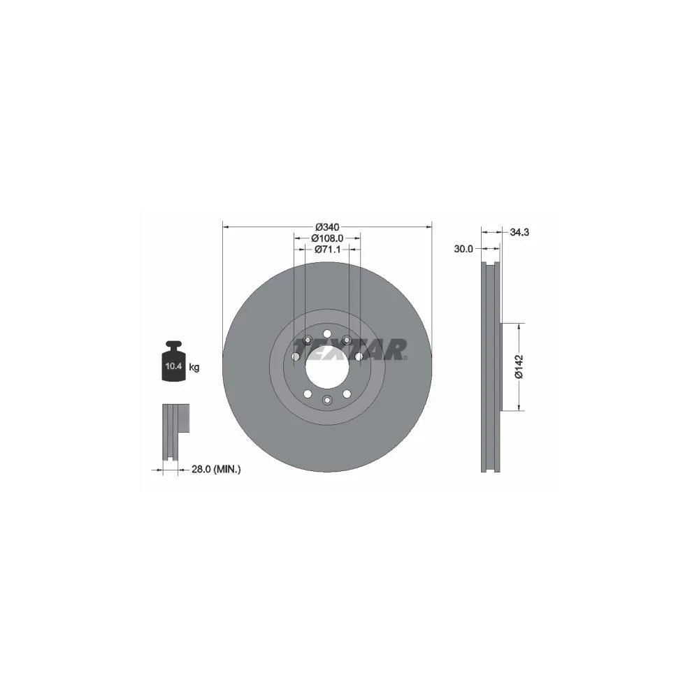 Disc Frana Textar pentru Peugeot Rcz - 92268203