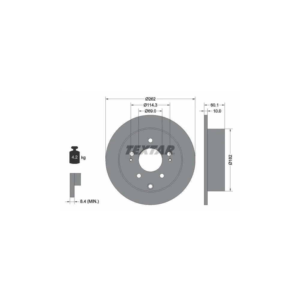 Disc Frana Textar pentru Mitsubishi Eclipse/Galant - 92269403