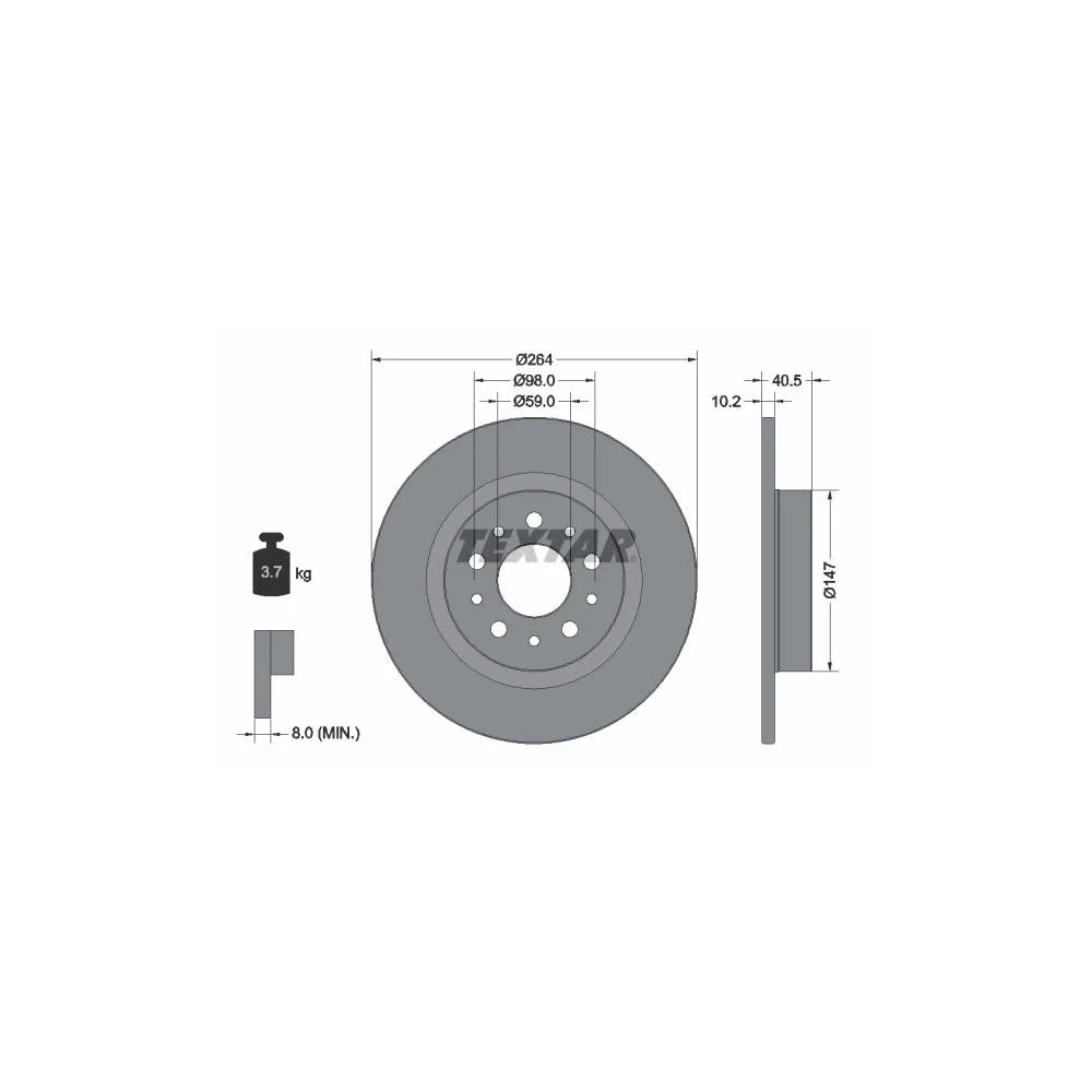 Disc Frana Textar pentru Fiat 500L/Tipo - 92271703