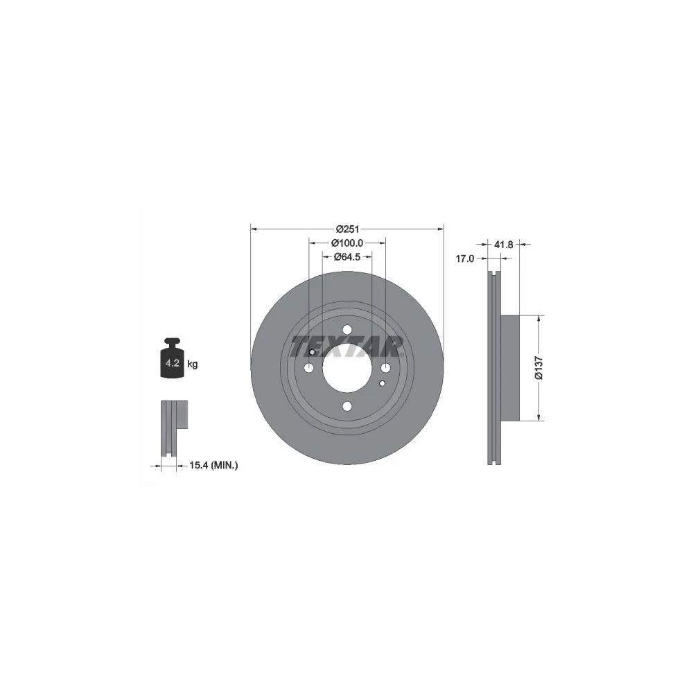 Disc Frana Textar pentru Mitsubishi Mirage Space/Mirage - 92278003