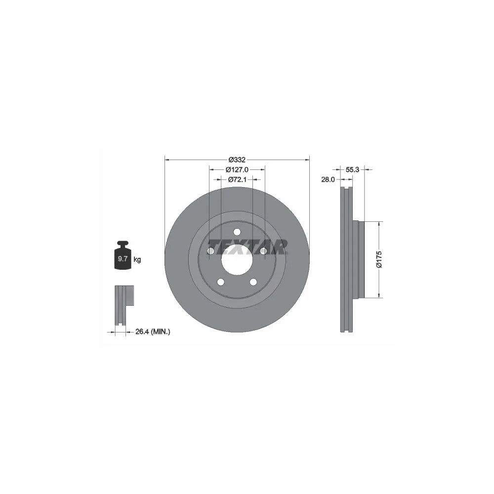 Disc Frana Textar pentru Jeep Wrangler - 92278803