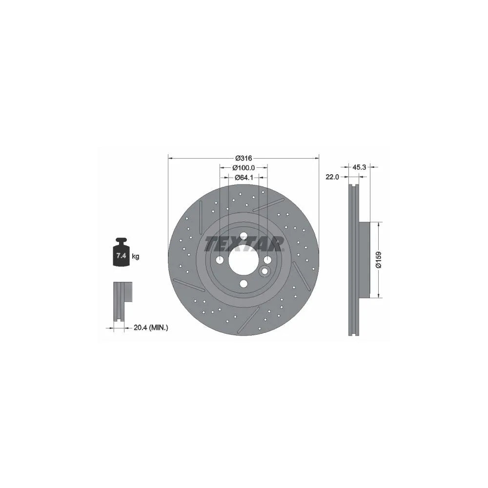 Disc Frana Textar pentru Mini Mini/Mini Clubman/Mini Clubvan/Mini Cupe - 92279105