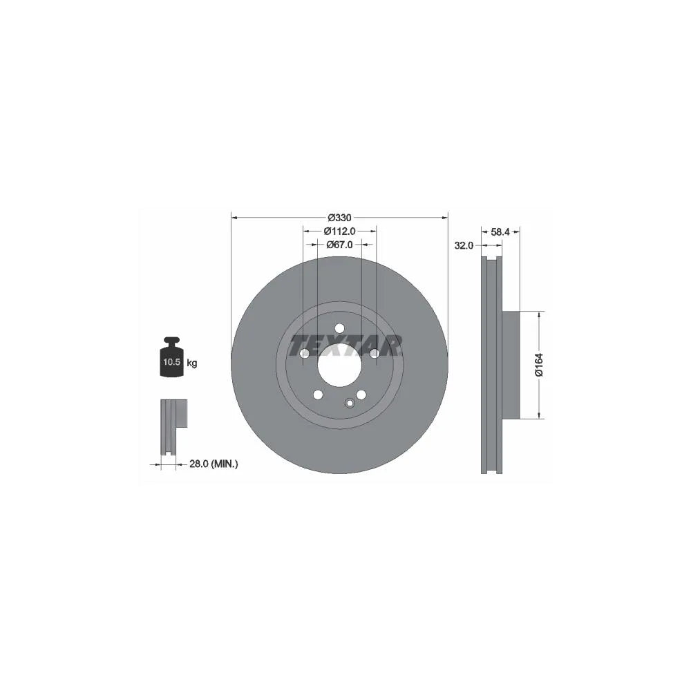 Disc Frana Textar pentru Mercedes-Benz Marco Polo/V Class/Vito - 92279405