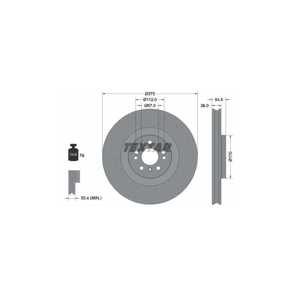 Disc Frana Textar pentru Mercedes-Benz Gl Class/Gle/Gls/M Class - 92279805