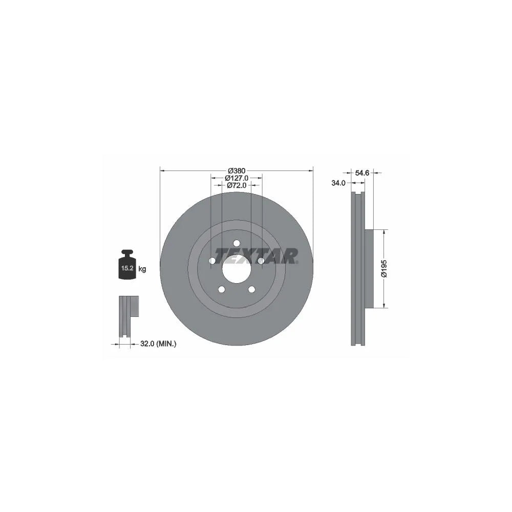 Disc Frana Textar pentru Jeep Grand Cherokee - 92281905