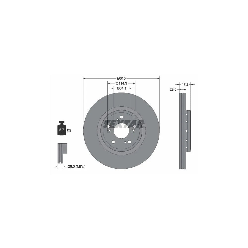 Disc Frana Textar pentru Honda Cr V - 92283303