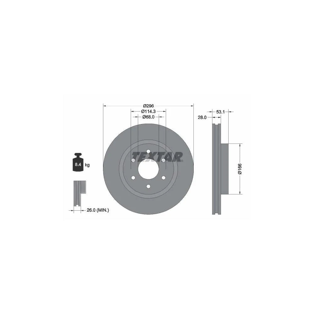 Disc Frana Textar pentru Nissan Navara, Renault Alaskan - 92285803